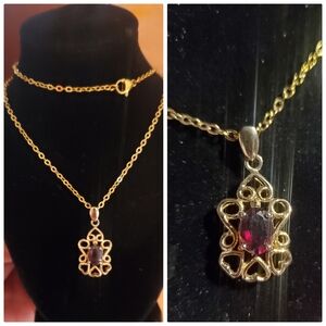 Garnet necklace.